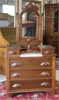 Antique Eastlake Circle Dovetail Vanity Dresser