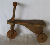 Vintage Primitive Child's Wooden Tricycle
