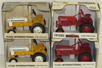 4x- Ertl IH Cub Tractors, 2- Red 2- Yellow