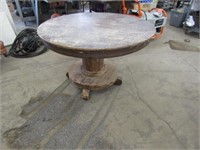 48" Round Oak Table with Column Base