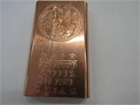 1 Lb Bar Copper 2010  .999 Fine