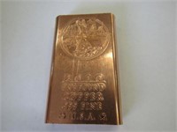 1 Lb Bar Copper 2010  .999 Fine