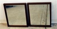 2  Wood Framed Mirrors