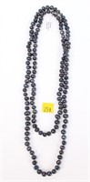 48" Freshwater black pearl necklace
