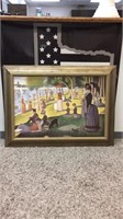 SUNDAY AFTERNOON PRINT BY SEURAT 39"x29"