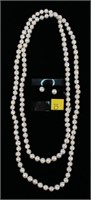 46" Freshwater pearl necklace with matching