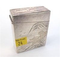 Silver .950 Fine cigarette case, WWII Japan,