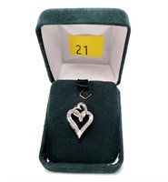 Sterling silver diamond pendant with appraisal