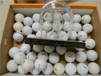 MANY NIKE GOLF BALLS GLASS TROPHY ON A MARBLE