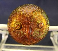 Petal Eyed Owl hatpin - amber