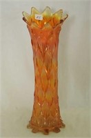 Footed Lined Lattice 11" vase - marigold
