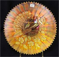 Peacocks 9" plate w/ribbed back - marigold