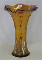 Bullseye & Beads 9" vase - amber