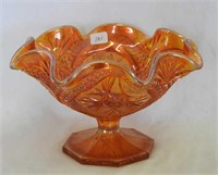 Scroll Embossed lg size ruffled compote - marigold