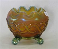 Beaded Cable rose bowl - aqua opal