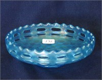 Basketweave Open Edge IC shaped bowl - celeste