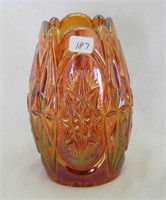 Starburst barrel shaped 5 1/4" vase - marigold