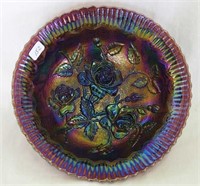 Luster Rose 8" ftd round bowl - purple