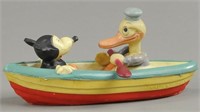 CELLULOID MICKEY & DONALD IN CANOE