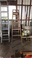 3- 6ft. Wooden Ladders