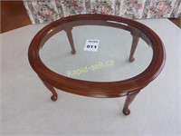 Oval Wood & Glass Coffee Table