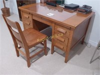 Vintage Oak Banker's Desk
