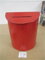 Red Metal Post Box ~ 12" x 12"