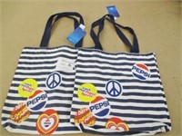 2 New Pepsi Canvas Beach Bags