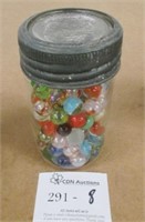 Vintage Crown Jar Full of Old Marbles