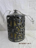 Cast iron wired outdoor lamp
