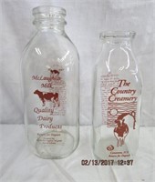 McLaughlin Quality dairy products milk bottle and