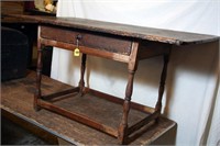 51" Pegged Tavern Table Bread Board Top One Drawer
