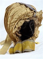 Striped Yellow Calashe Hat circa 1790