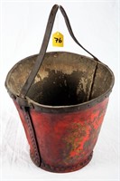 Antique Riveted Leather Fire Bucket w/ Handle