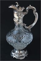 Crystal and Silver Plate Claret Jug,