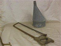 Galvanized Funnel & Butcher Saw -(Large, Offset)
