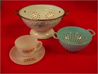 Fireking Cup and Saucer, Colanders
