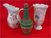 Vases, Pitcher and Wine Bottle