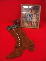 Cute Kids Print with Old Shoe Stocking