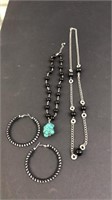 Lot of black and silver jewelry