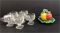 Lot of vintage punch cups and sauce dish