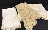 Lot of vintage handmade table linens