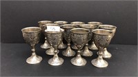 12 silver plated goblets