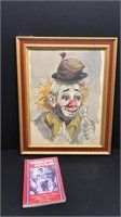 Lot of clown watercolor print and book