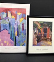 Lot of colorful framed prints