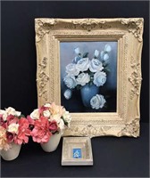 Lot of vintage paintings and florals