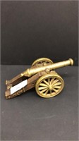 Unique brass wood and bronze colored replica canon