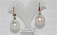 Vintage 9ct gold earrings with good pearls