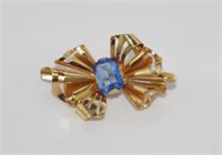Vintage 18ct yellow gold bow brooch