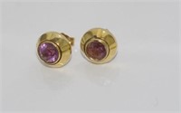 18ct yellow gold and gem set earrings
